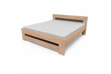 Masívna dvojposteľ ALENA so skleneným čelom Obrázok pre Masívna dvojposteľ ALENA so skleneným čelom