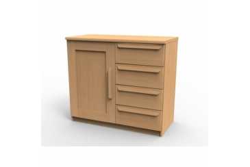 Obrázok pre Kvalitná masívna komoda P2DZ, BUK morenie mahagón